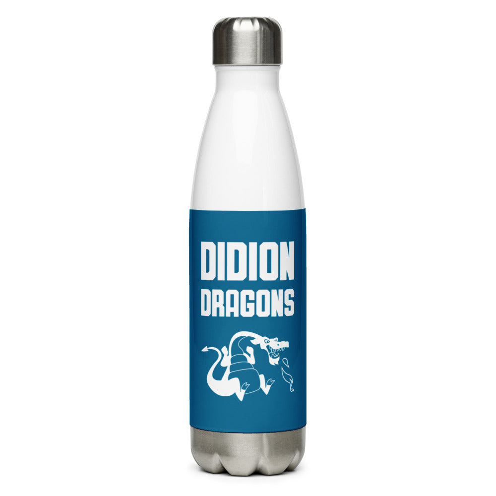 Stainless Steel Water Bottle » Didion Dragons - Blue & White
