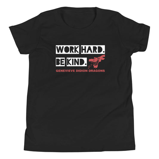 Youth Fit T-Shirt » Work Hard. Be Kind. - Black